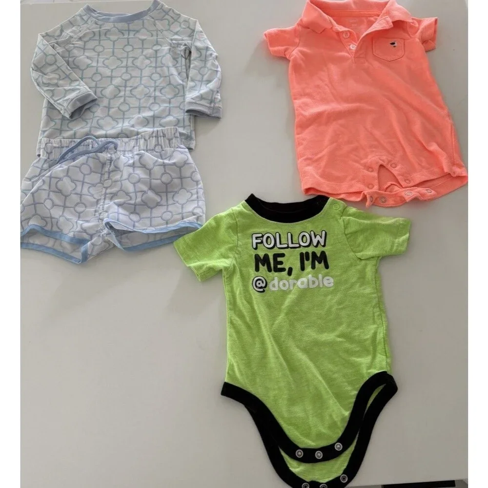 Edgehill collection carter baby boy clothes swim set bodysuit summer outfit 6-9M